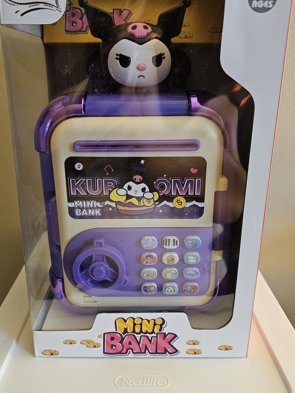 Kuromi Mini Bank Purple, Cream, Black, Pink